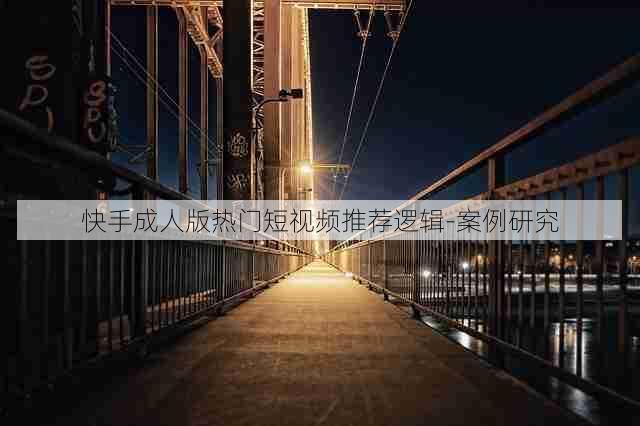 快手成人版热门短视频推荐逻辑-案例研究