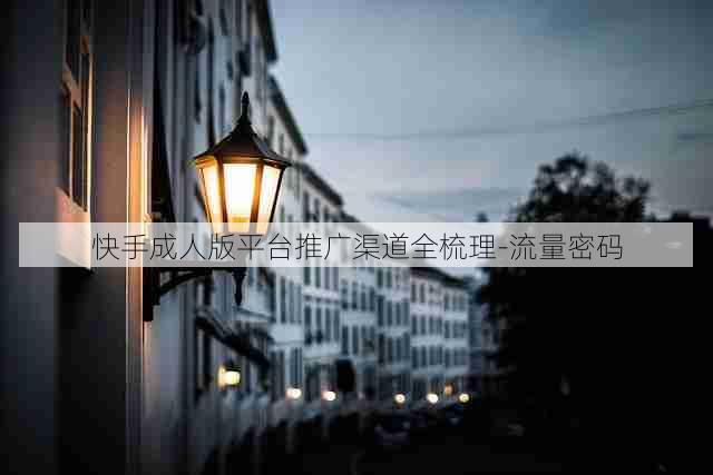 快手成人版平台推广渠道全梳理-流量密码