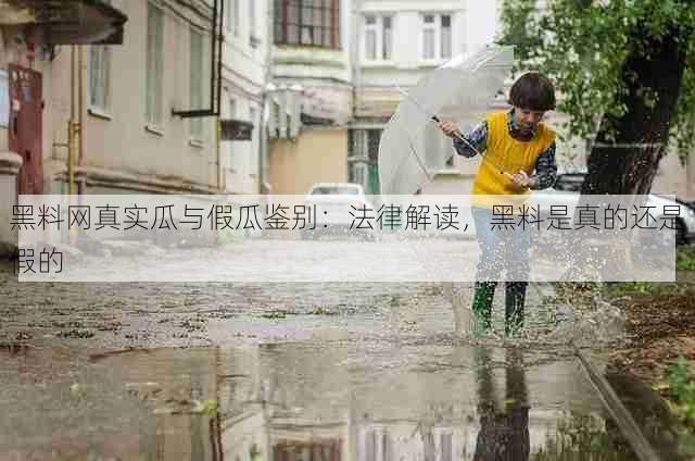 黑料网真实瓜与假瓜鉴别：法律解读，黑料是真的还是假的